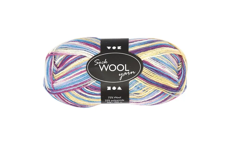 Creativ Company Wolle 50 g pour Socken, crème/Lila