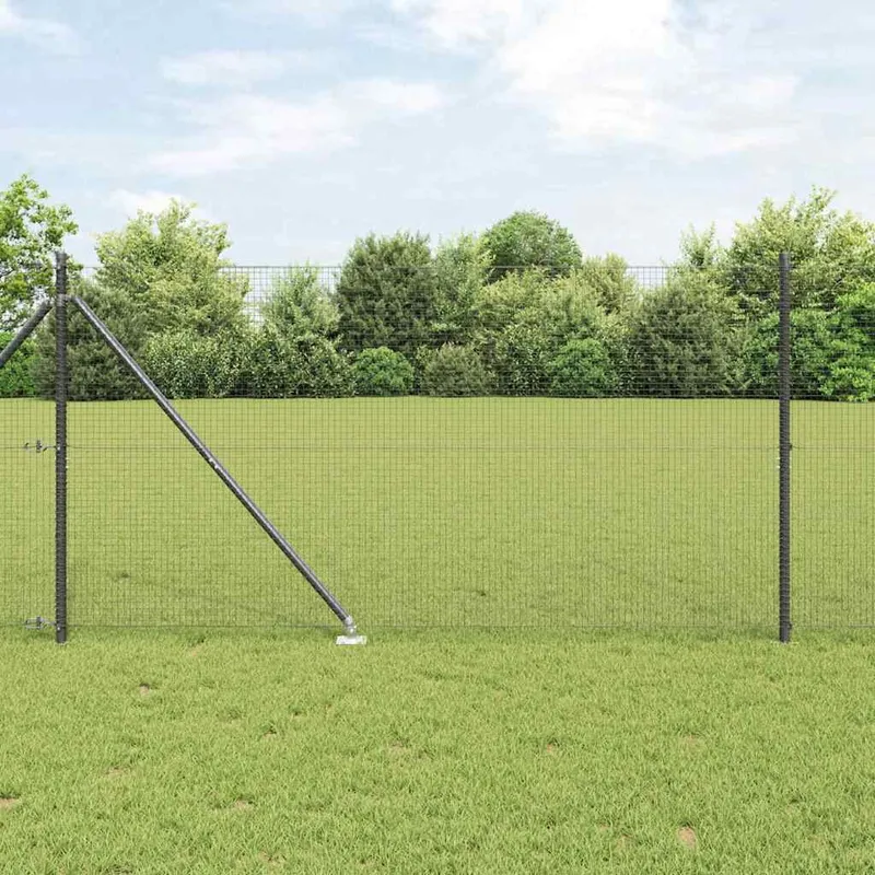 Geschweißter Drahtzaun mit Stacheln 10 x 1,4 m Grau Netz