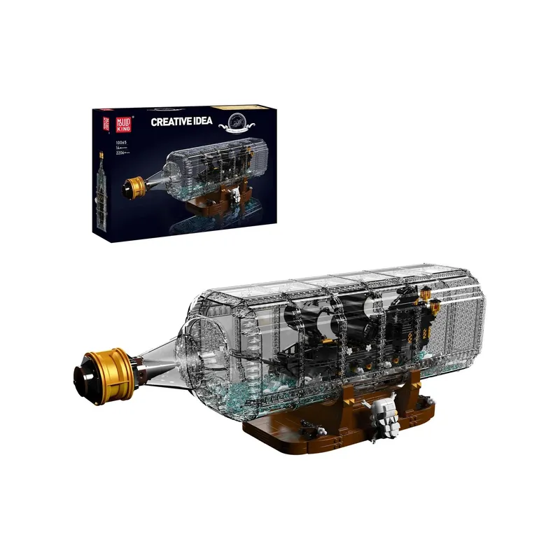 Mould King Black Pearl Modell in Flasche