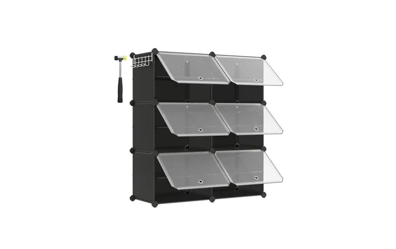 Songmics Schuhboxen stapelbar 124 x 94 cm, black