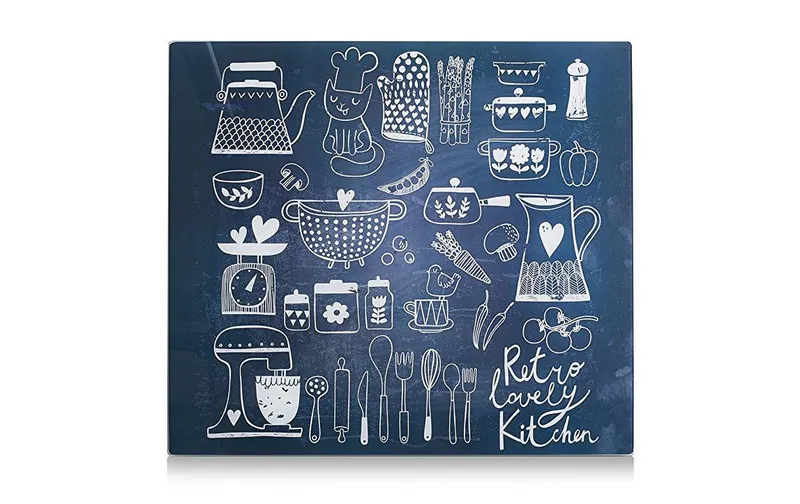 Zeller Present Herdabdeckplatte Lovely Kitchen nero
