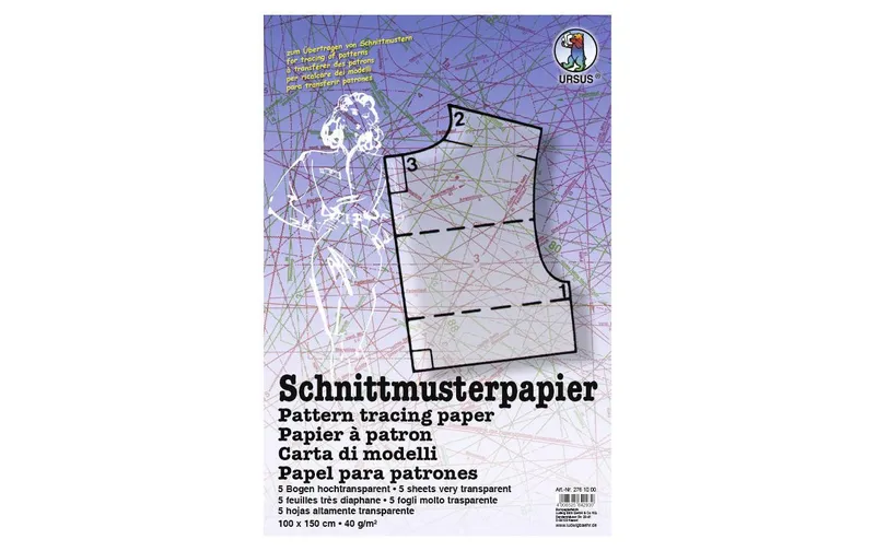 URSUS Schnittmusterpapier 100 cm x 150 cm 5 Bogen