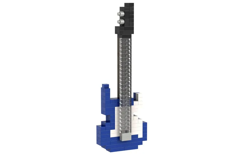 BRIXIES Bausteinmodell E-Gitarre bleu aus 140 Bausteinen