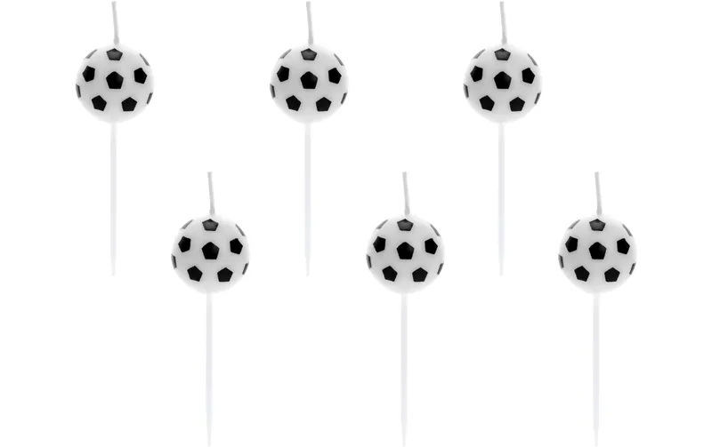 Partydeco Kerze Fussball 6 pezzi