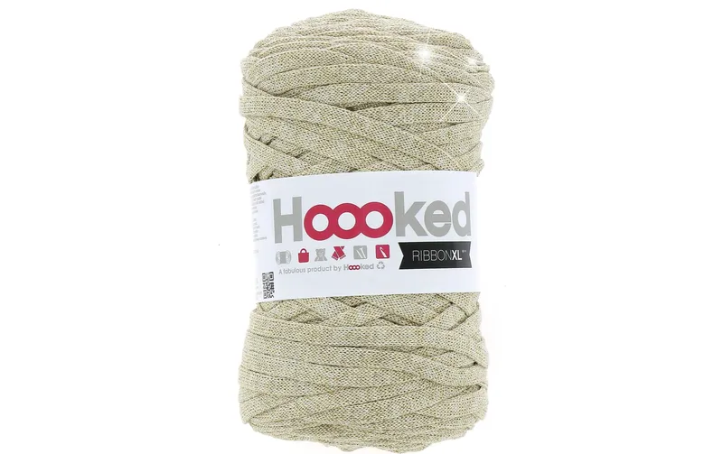 Hoooked Wolle Ribbon XL, Lurex 250 g, Gold