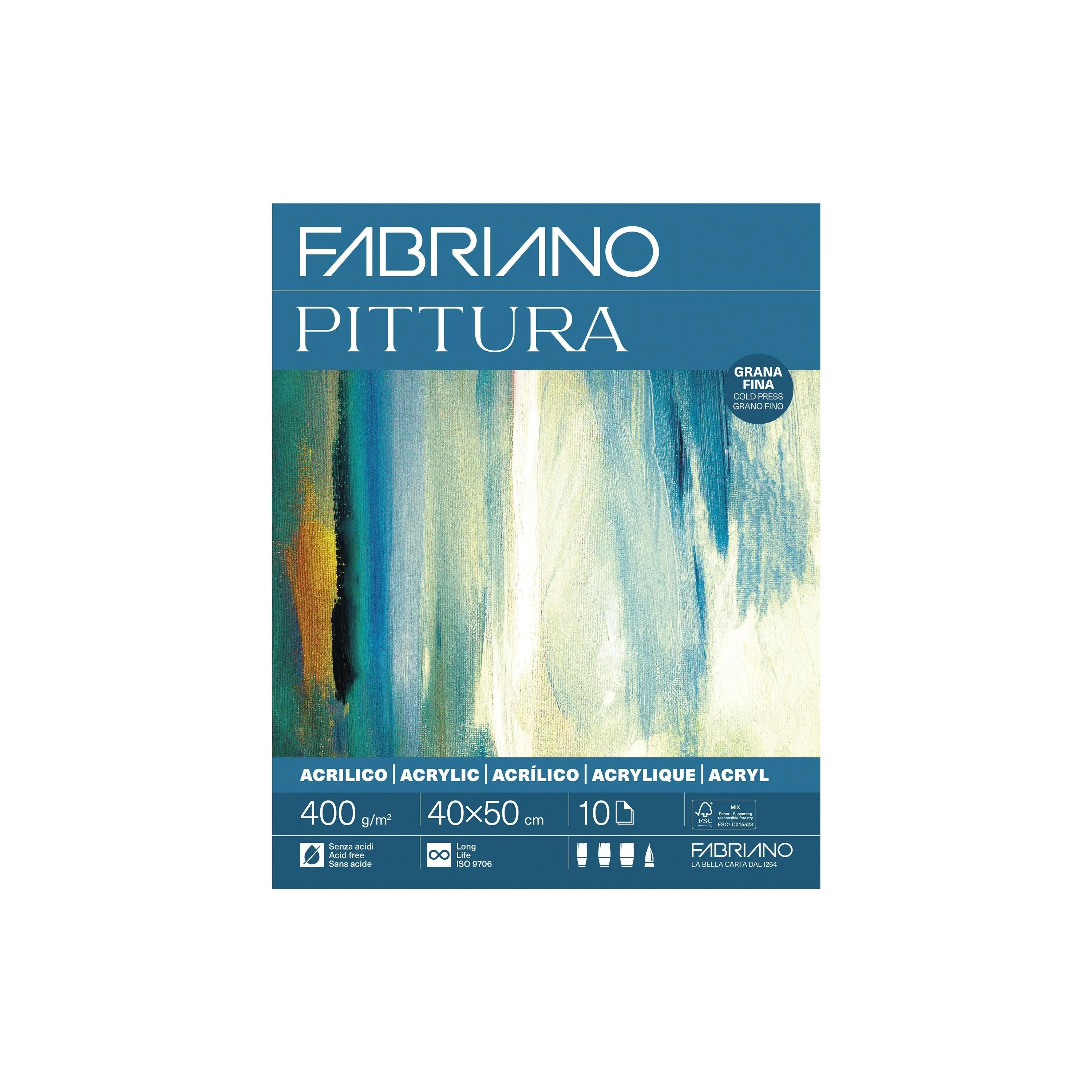 Fabriano Acrylpapier Pittura 400g/m², 10 Bl, kalt gepresst