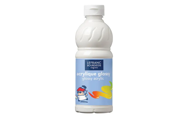 LEFRANC Acrylfarbe Glossy 500 ml, bianco, Glitter Finish