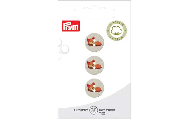 Prym Union Knopf Knöpfe Fuchs 15 mm, 3 pezzi, Crème