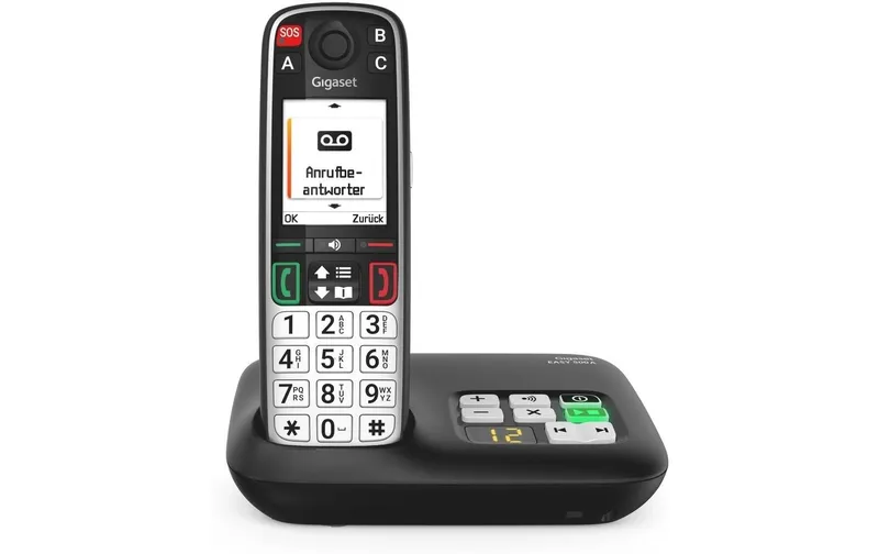 Gigaset Schnurlostelefon EASY 500A Schwarz mit Anrufbeantworter