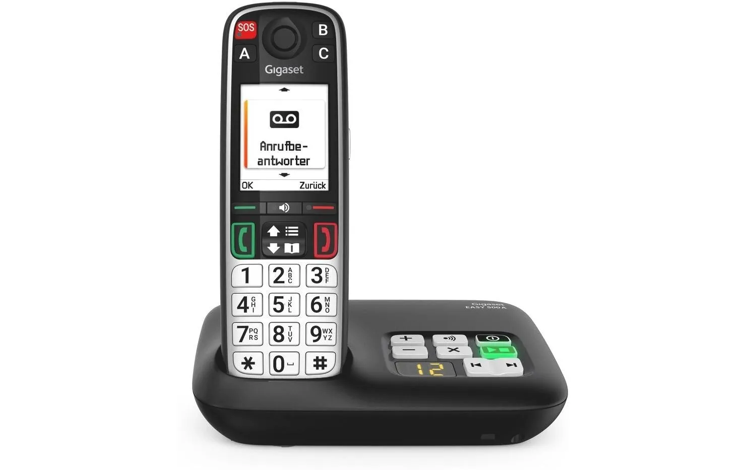 Gigaset Schnurlostelefon EASY 500A Schwarz mit Anrufbeantworter