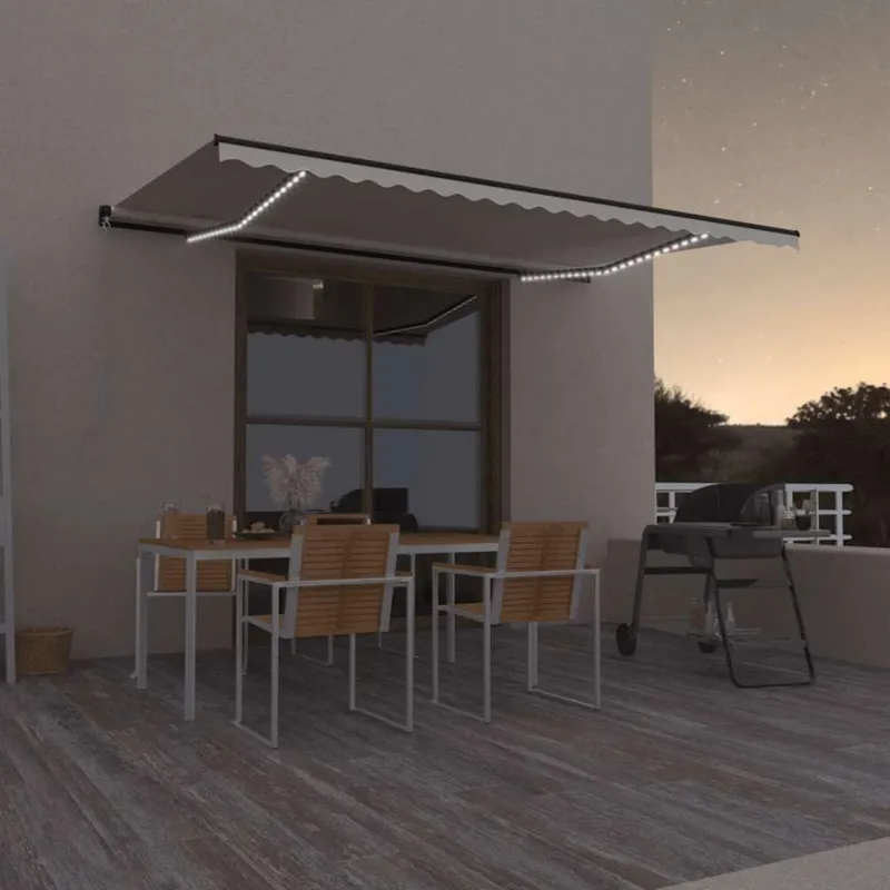tenda da sole Manuell Einziehbar con LED 500x300 cm crema