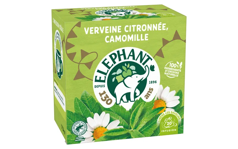 Eléphant Teebeutel Verveine Citronnée, Camomille 20 pièces