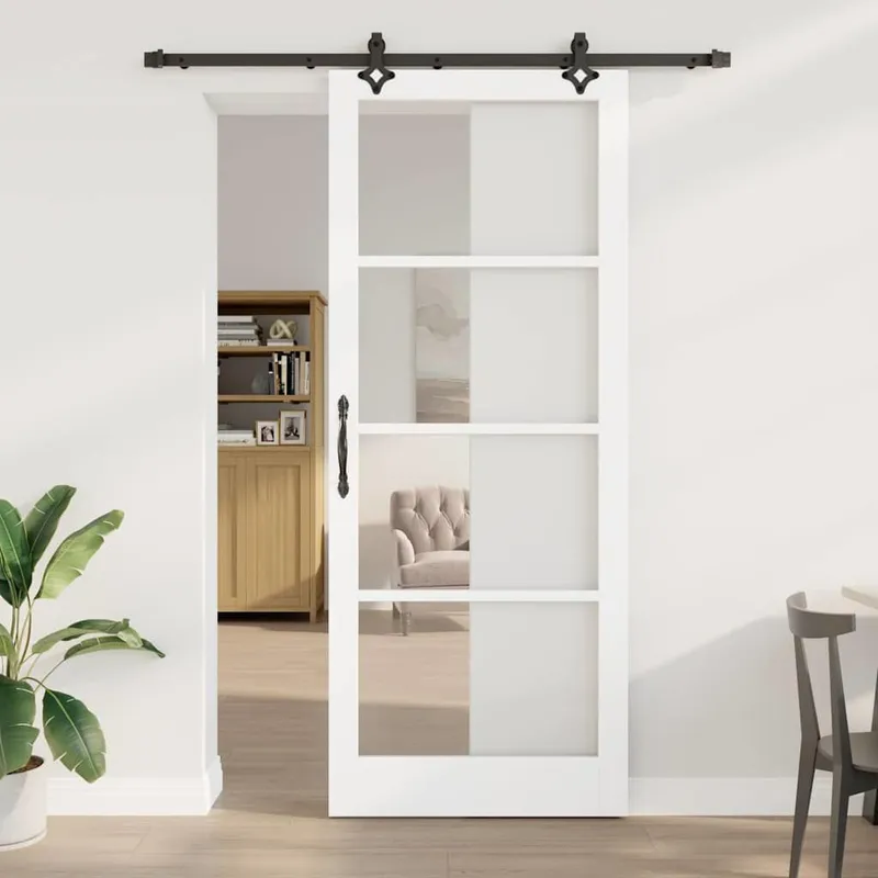 Porte coulissante ORKDAL 93 x 232 cm Blanc et noir