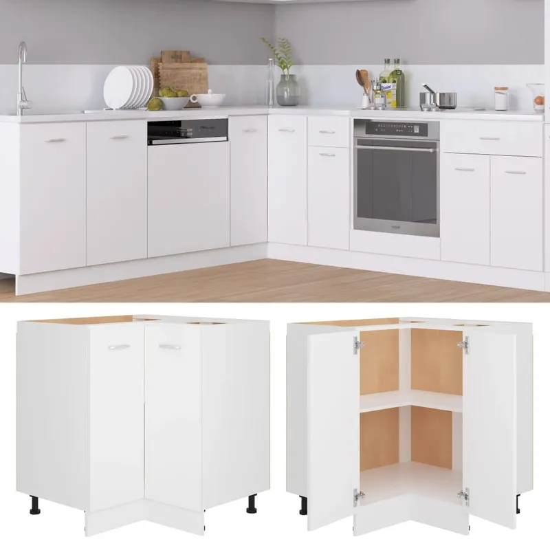 Eckunterschrank Lyon bianco 75,5x75,5x81,5 cm derivato del legno