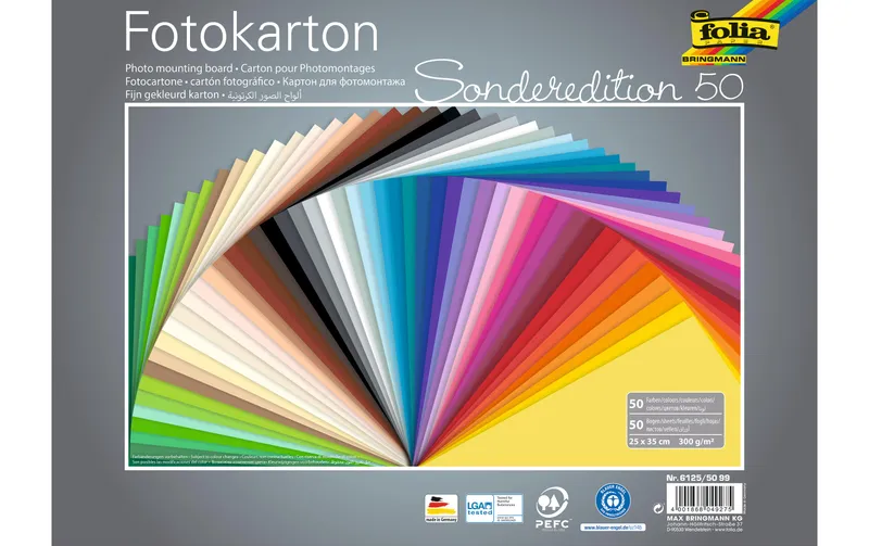 Folia Fotokarton 50er Pack sortiert multicolour