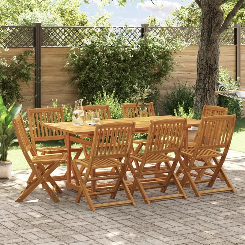 9-tlg. Garten-Essgruppe 180x90x75 cm solid acacia wood