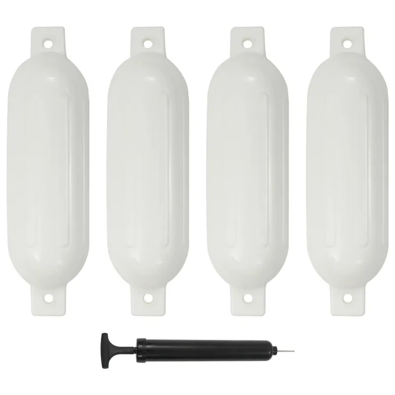 Bootsfender 4 Stk. Weiß Ø 14x50 cm PVC