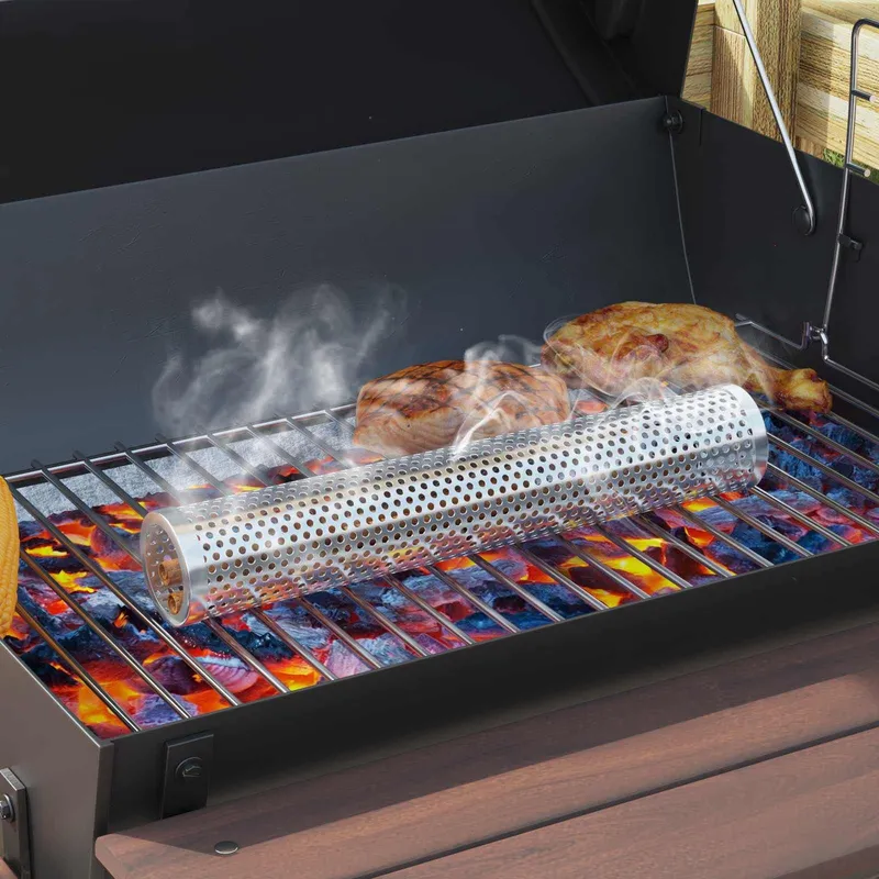 Barbecue à charbon avec tubes à fumer 91 x 71 x 107 cm Acier