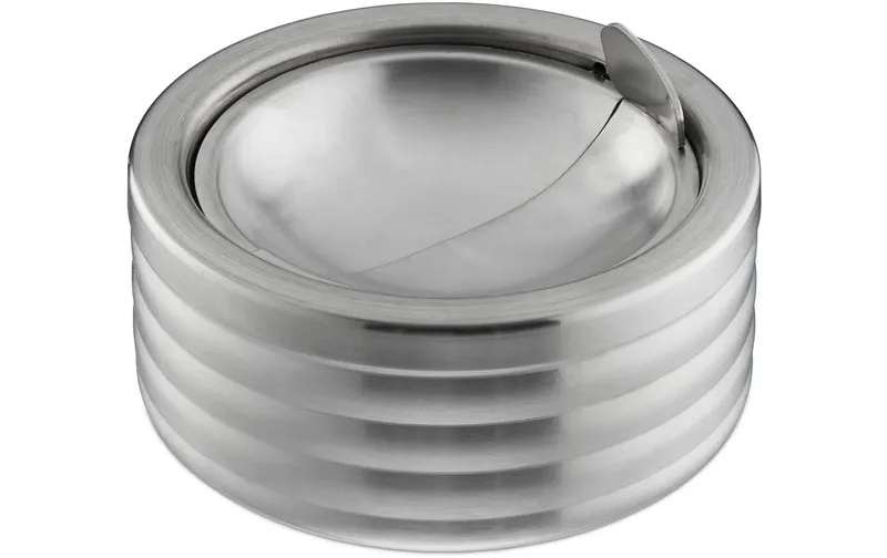 relaxdays Aschenbecher with Deckel silver
