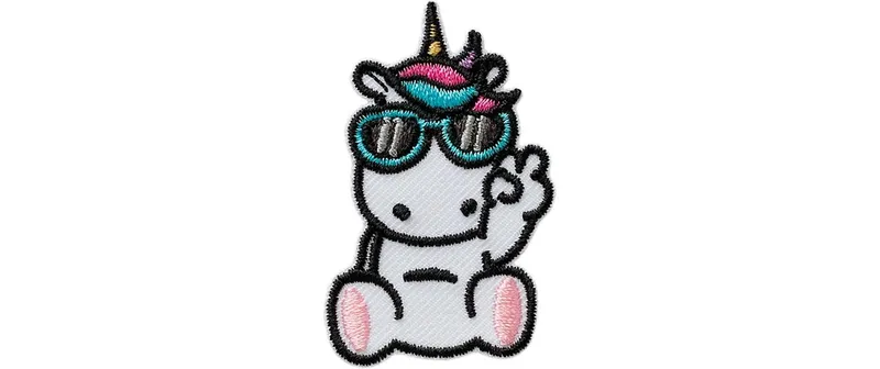 Mono-Quick Aufnäher Einhorn mit Brille 1 Stück