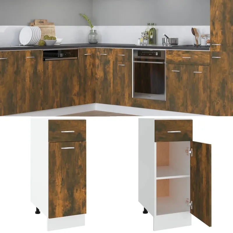 Unterschrank con Schublade Lyon rovere affumicato 30x46x81,5 cm