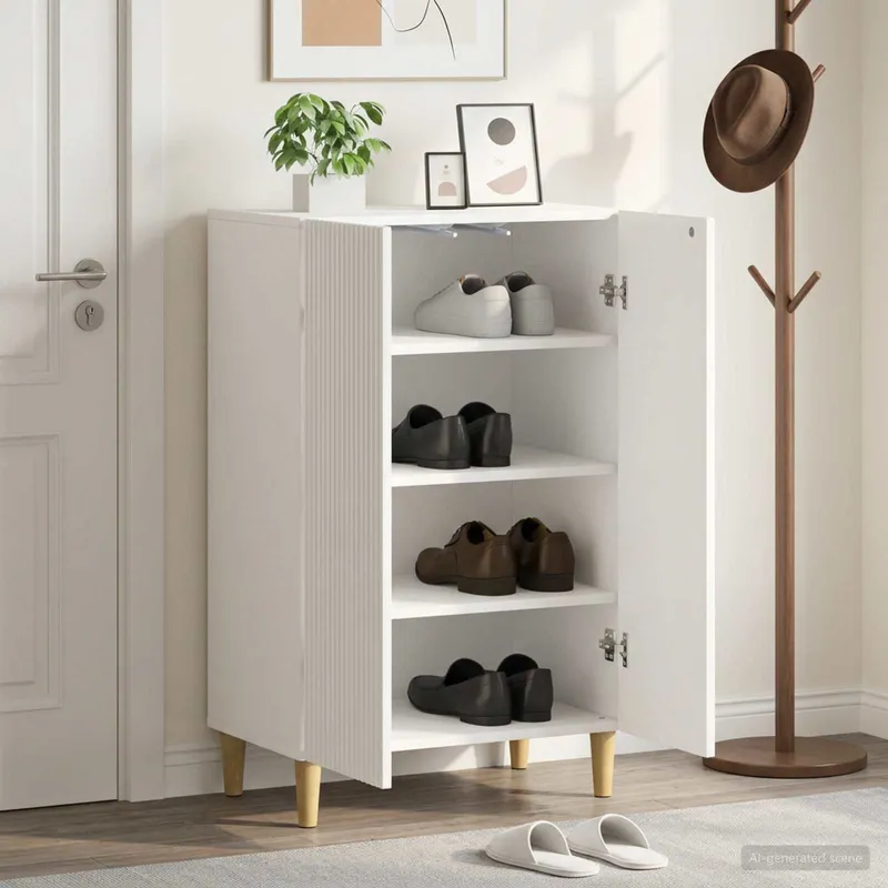 Schuhschrank ARNHEM 59,5 x 39,5 x 90 cm Holzwerkstoff Weiß