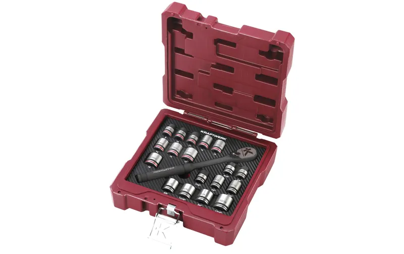 Kraftwerk Steckschlüssel-Set Metrisch e Zollmass, 3/8", 19-teilig