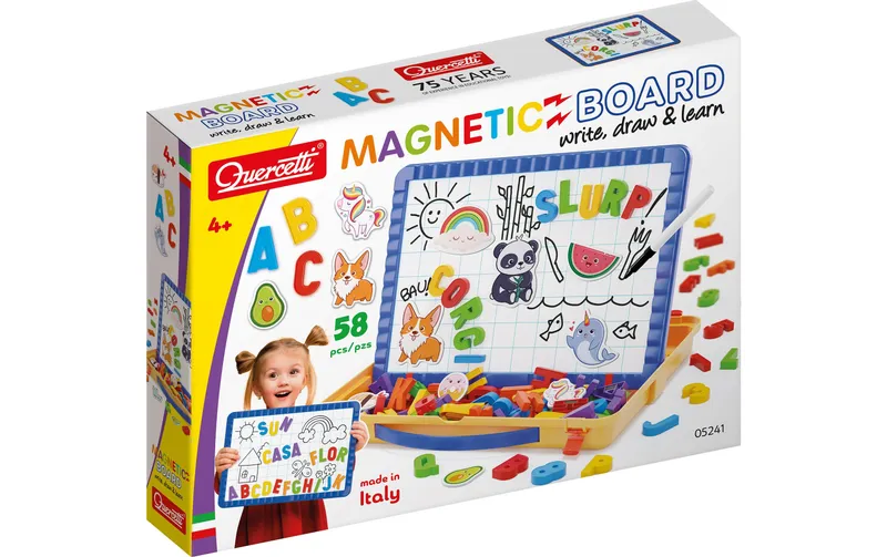 Quercetti Magnetino Letters Magnetbuchstaben-Set Kunsttessuto multicolore