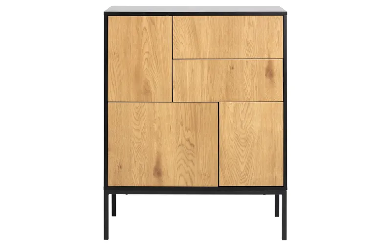 AC Design chest of drawers Seaford 80 x 40 x 103 cm, black/naturale