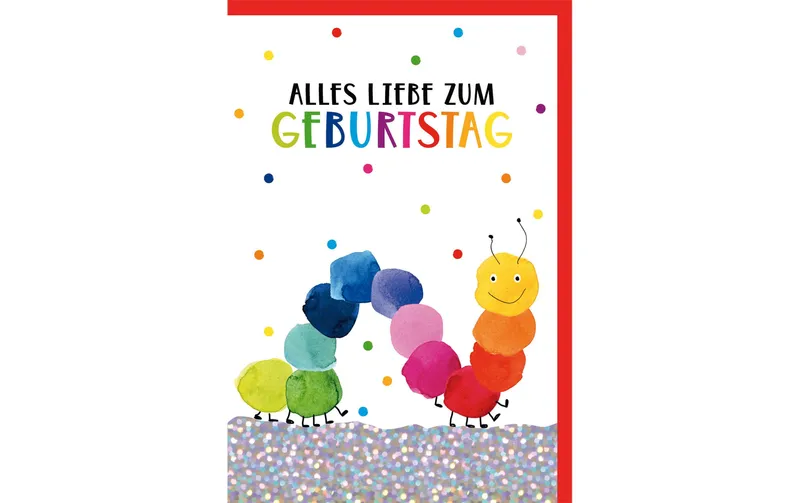 brun + Company Geburtstagskarte Raupe 11.5 x 17 cm
