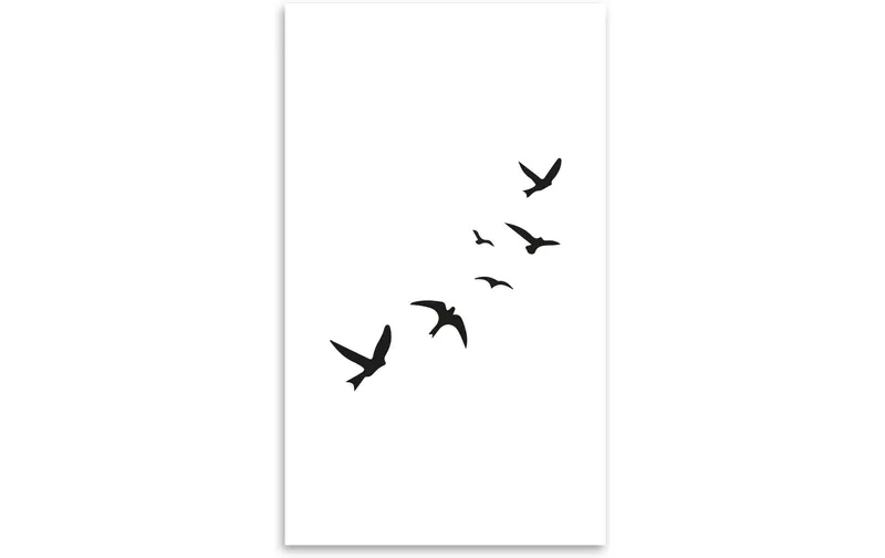 minink Tattoo Fliegende Vögel Grösse: L (4.9 cm x 5.0 cm)