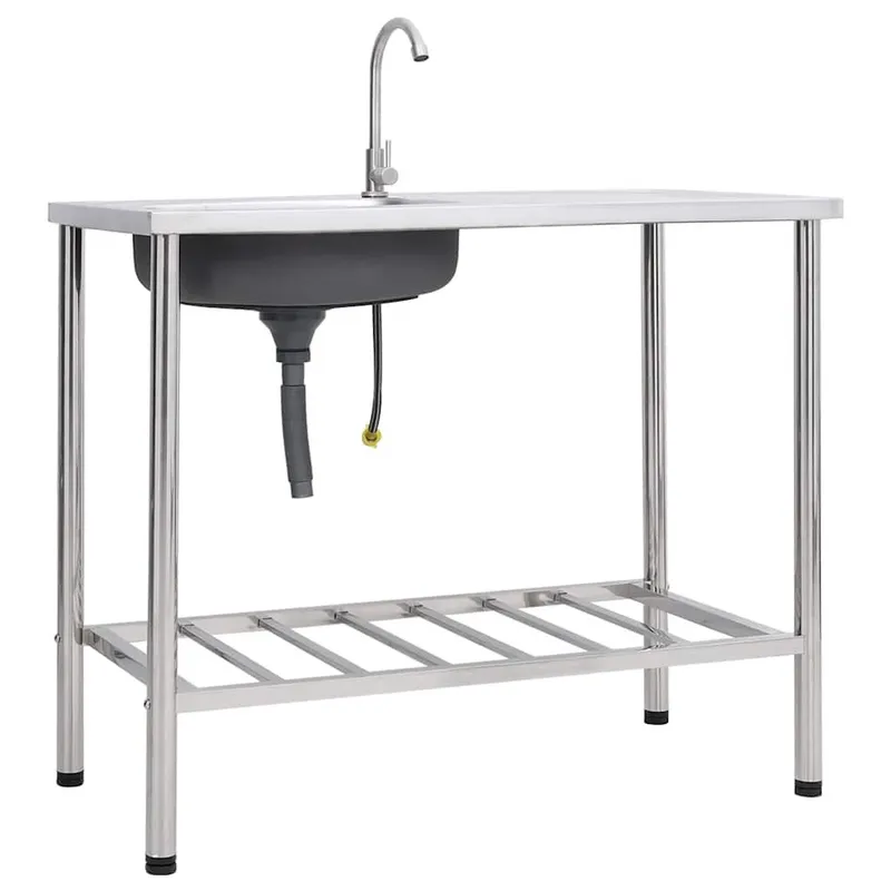 Camping-Spüle con Wasserhahn acciaio inox