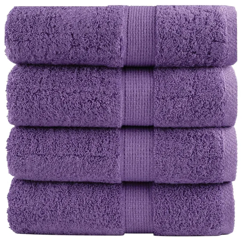 Premium Waschhandtücher SOLUND 4 pezzi Lila 30x30 cm 600 g/m²