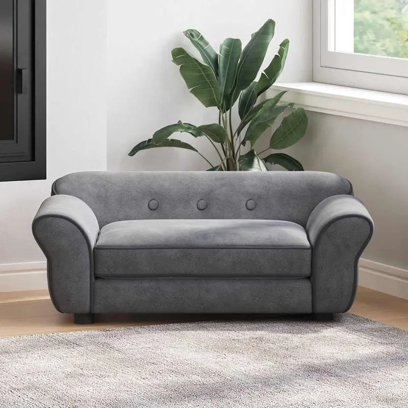 Hundesofa Dunkelgrau 72x45x30 cm Plüsch
