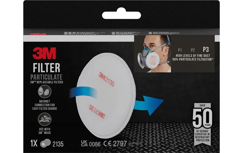 3M Ersatzfilter 2135 P3 pour Serie 6000 & 7000, 1 Paar