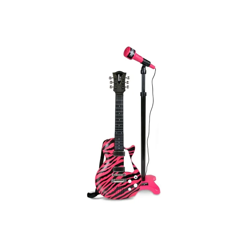 Bontempi Rockgitarre with Standmikrofon Pink