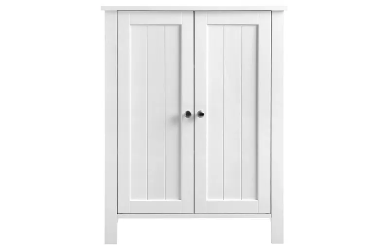 VASAGLE Badezimmerregal mit Doppeltür 60 x 80 cm, Weiss