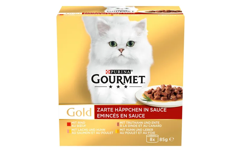 Purina Gourmet Nassfutter Gourmet Gold Häppchen in Sauce, 8 x 85 g