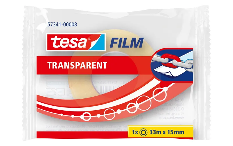 tesa Klebeband 15 mm x 33 m, 1 Rolle transparent