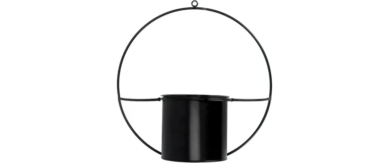 Esschert Design Wand- Pflanzer Wandpflanztopf Eisen rund Schwarz