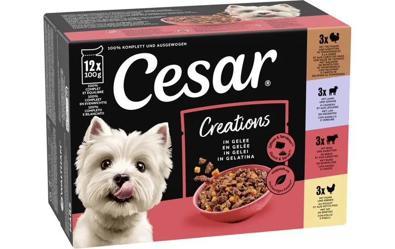 Cesar Portions sacs multipack Sélection en gelée 4 variétés