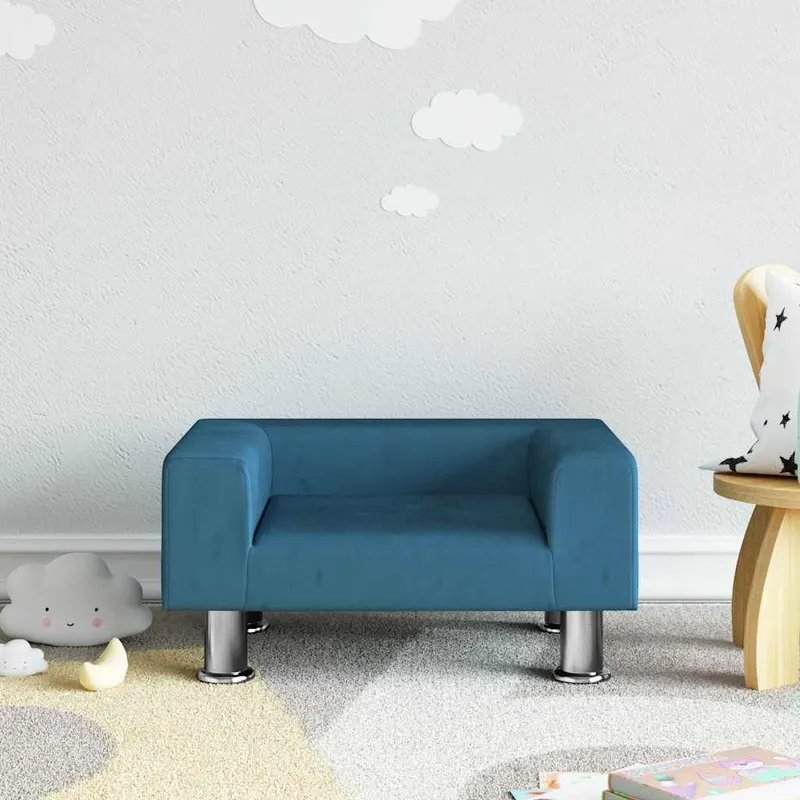 Kindersofa blu 50x40x26,5 cm Samt