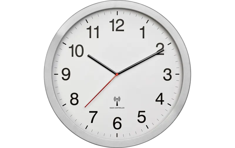 TFA Dostmann Funk-Wanduhr XL bianco