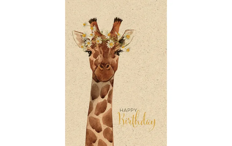 naturel Verlag Geburtstagskarte Giraffe 17.5 x 12.2 cm