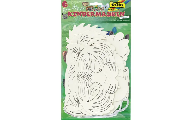 Folia Bastelset Kindermaske Tiere, 6 pièces