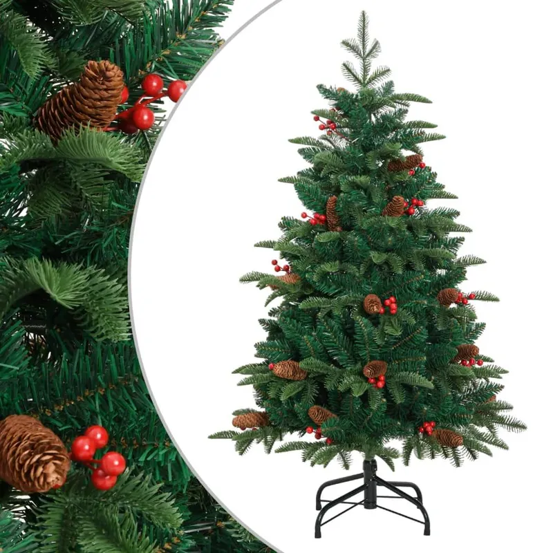 artificiale Weihnachtsbaum Klappbar mit Zapfen & Beeren 150 cm