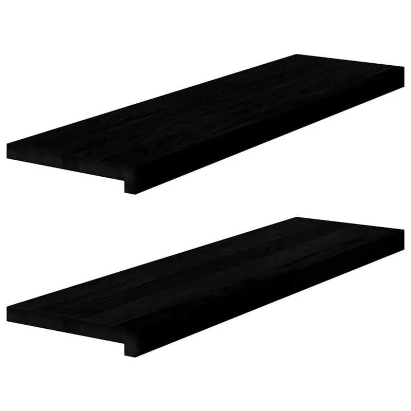 Appuis de fenêtre 2 pcs brun-noir bois de chêne massif