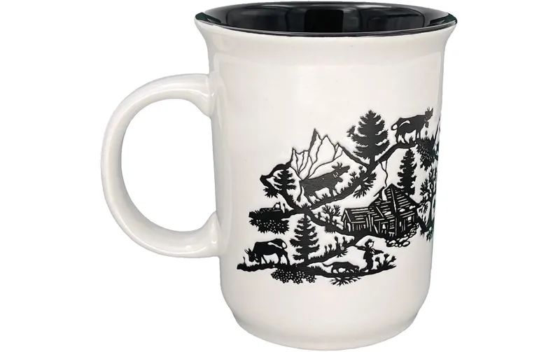 Heidi Cheese Line coffee cup Cut 350 ml, 1 pieces, white