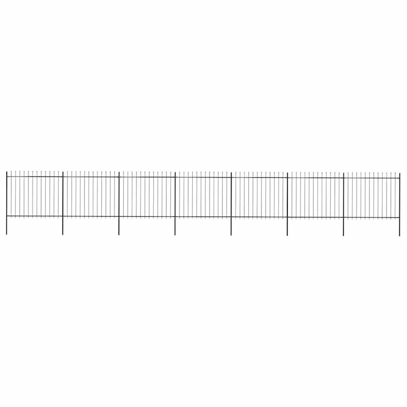 Gartenzaun mit Speerspitze Stahl 1172 x 150 cm black