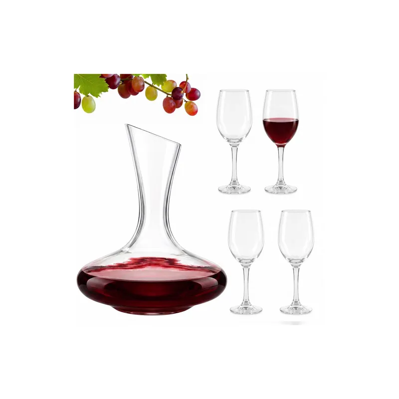 relaxdays Weingläser-Set mit Karaffe 330 ml, 1 Stück, Transparent